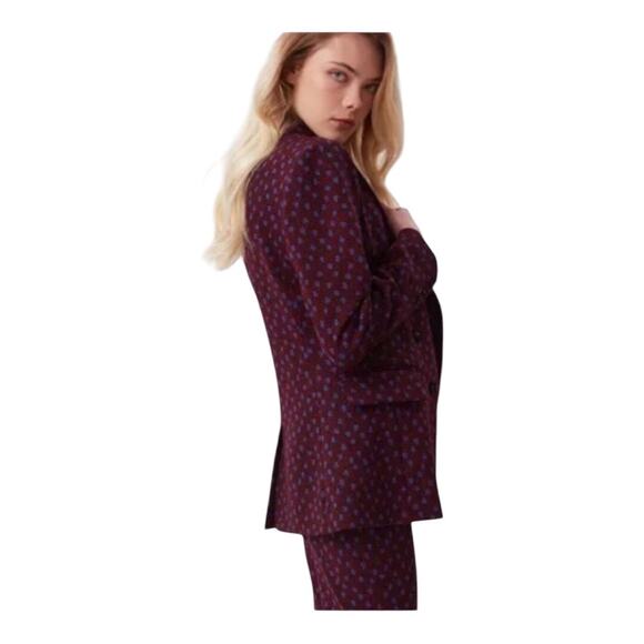 DVF Diane von Furstenberg NWT Bien Graphic Print Double Breasted Blazer Size 6 - Picture 14 of 16